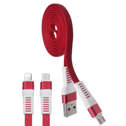 Cablu microusb imitatie piele rosu