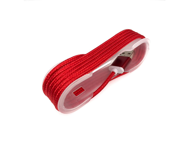 Cablu microusb textil rosu