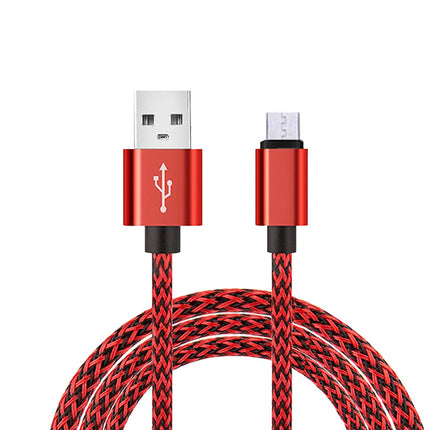 Cablu microusb textil rosu/negru