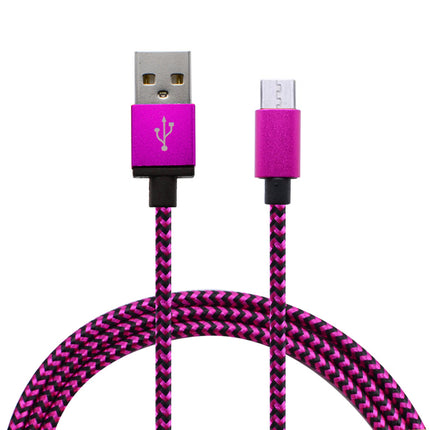 Cablu microusb textil mov/negru