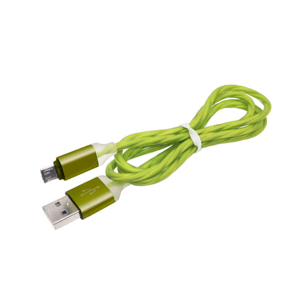 Cablu microusb gros gumat verde