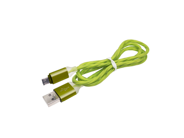 Cablu microusb gros gumat verde