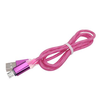 Cablu microusb gros gumat roz