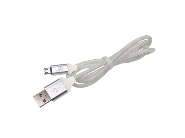 Cablu microusb gros gumat alb
