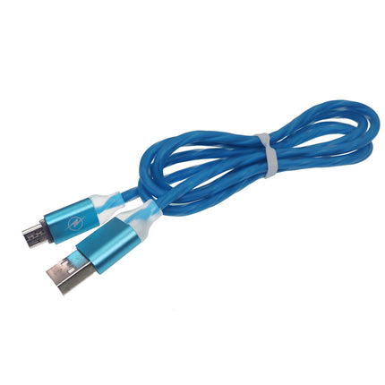 Cablu microusb gros gumat albastru