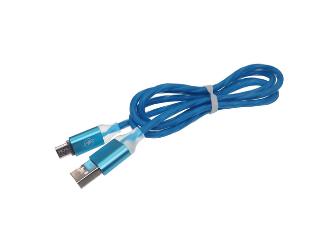 Cablu microusb gros gumat albastru