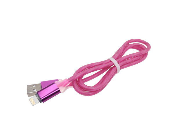 Cablu Iphone gros gumat roz - Accesorii tablete si smartphones
