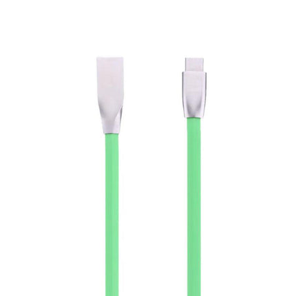 Cablu microusb cu mufe in carcasa de metal verde