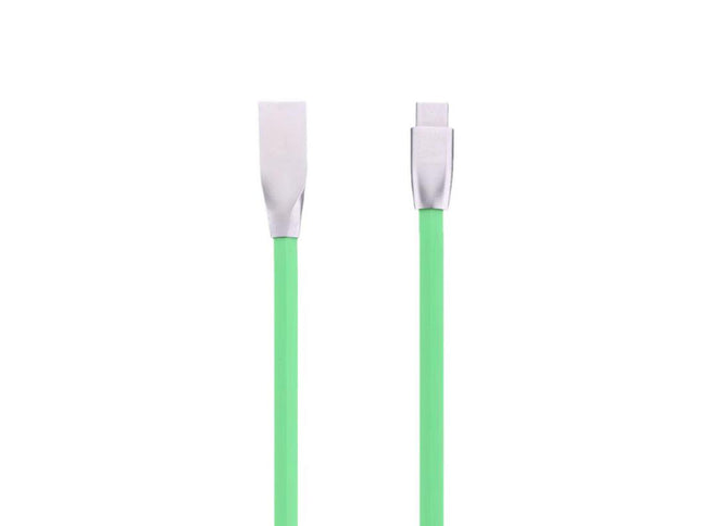 Cablu microusb cu mufe in carcasa de metal verde