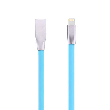 Cablu Iphone cu mufe in carcasa de metal albastru