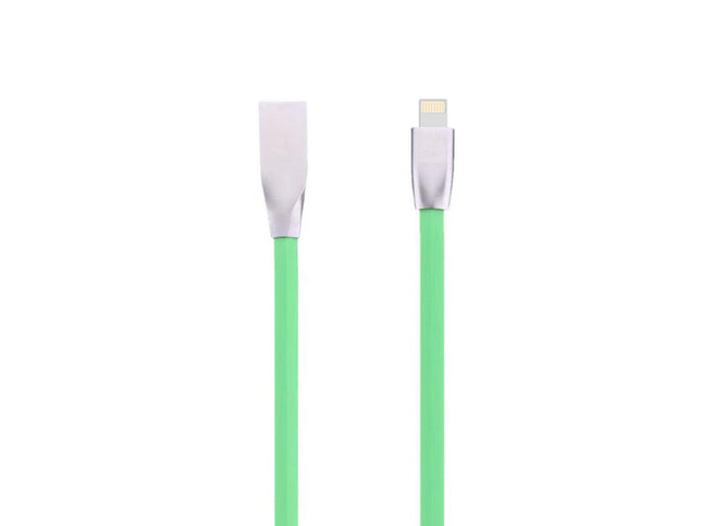 Cablu Iphone cu mufe in carcasa de metal verde