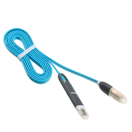 Cablu USB 2in1 microusb/Iphone cu capac albastru