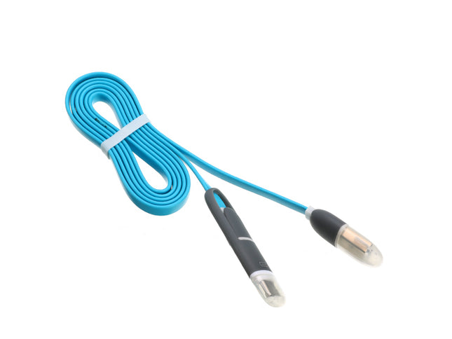 Cablu USB 2in1 microusb/Iphone cu capac albastru