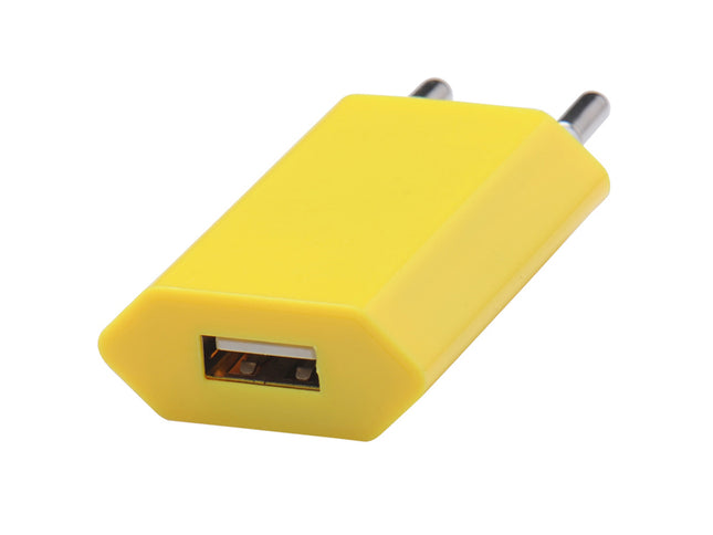 Incarcator retea mufa usb 1A galben