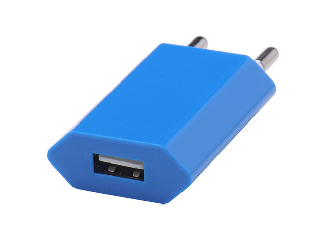 Incarcator retea mufa usb 1A albastru