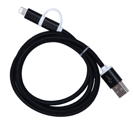 Cablu textil 2in1 microusb/Ihpone negru