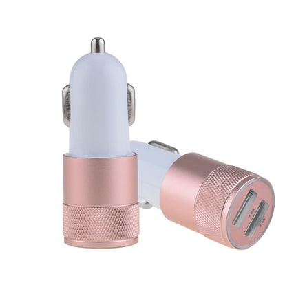 Incarcator auto 1A 2 USB-uri roz