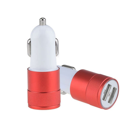 Incarcator auto 2A 2 USB-uri rosu