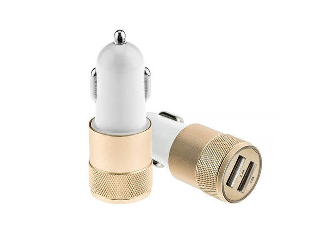 Incarcator auto 2A 2 USB-uri auriu