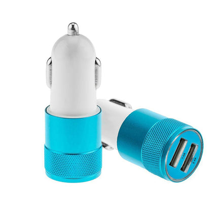 Incarcator auto 2A 2 USB-uri albastru