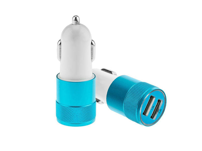Incarcator auto 2A 2 USB-uri albastru