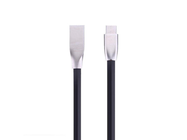 Cablu microusb cu mufe in carcasa de metal negru