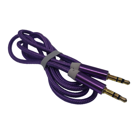 Cablu jack 3,5mm la jack 3,5mm textil mov