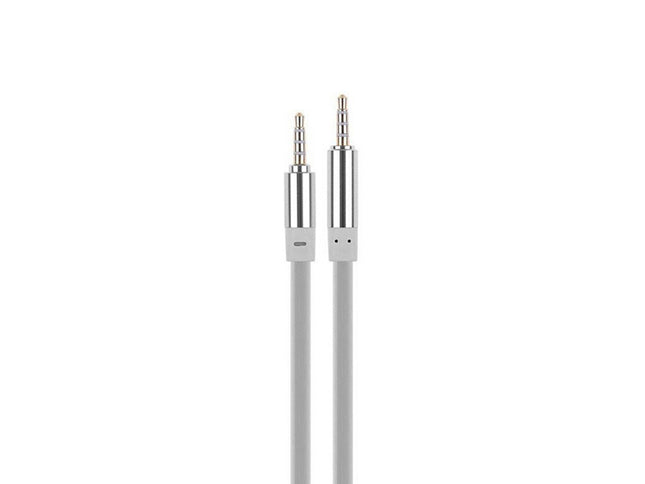 Cablu jack 3,5mm la jack 3,5mm silicon alb