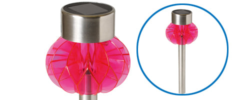 Lampa solara metalica roz