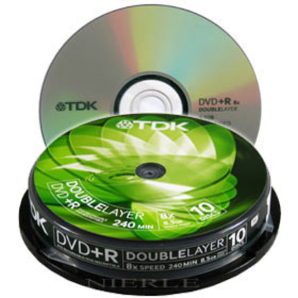 Set 10 DVD+R DoubleLayer HP 8.5Gb 8X