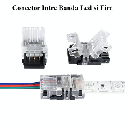 Conector banda led RGB 3 pini 10mm IP65
