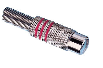 Mufa RCA metal argintiu mama rosu