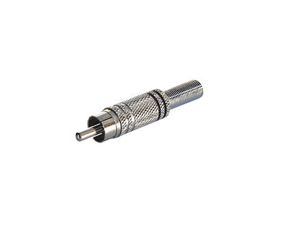 Mufa RCA metal argintiu neagra