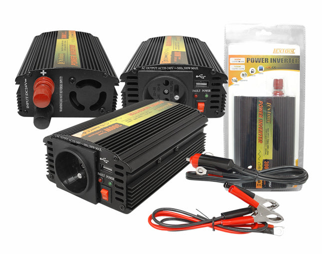 Invertor tensiune 12V 300W cu 2 porturi USB