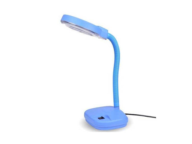 Lampa cu lupa si neon de masa neagra
