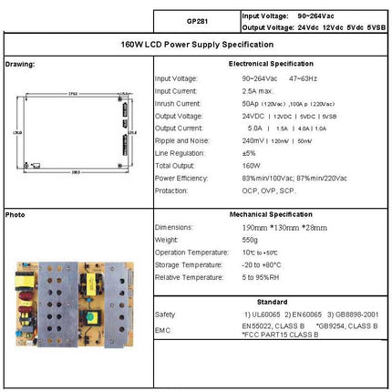 Sursa alimentare LCD GP281-150W