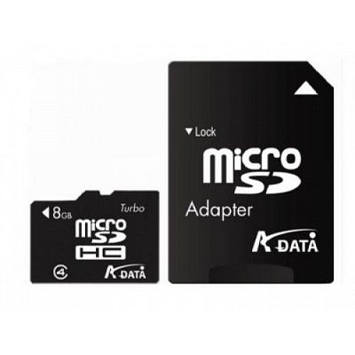 MicroSDHC 8Gb cu adaptor SD AData