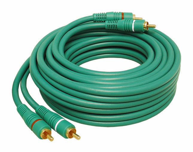 Cablu 2RCA la 2RCA 1,5m verde 4.0x8mm
