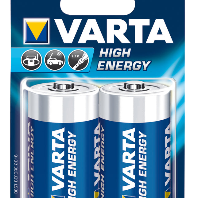 Set 2 baterii Varta High Energy Longlife Power  R20
