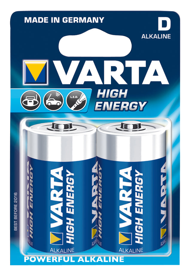 Set 2 baterii Varta High Energy Longlife Power  R20