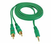 Cablu jack 3,5mm la 2RCA 10m verde