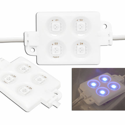 Modul 4 leduri SMD 5050 albastru