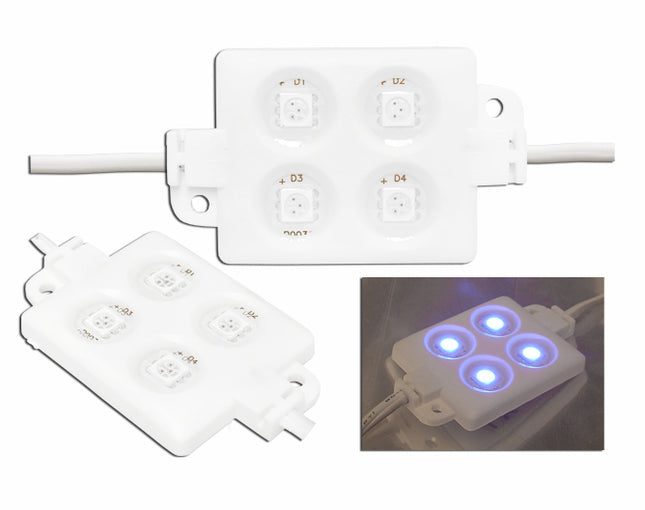 Modul 4 leduri SMD 5050 albastru