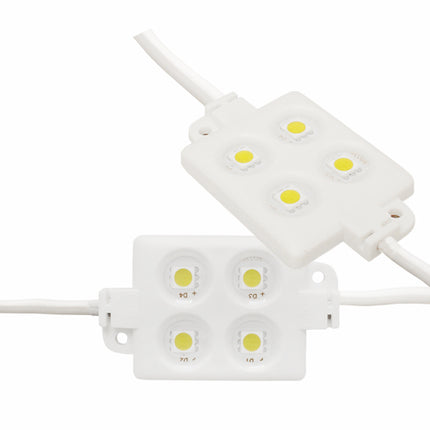 Modul 4 leduri SMD 5050 alb cald