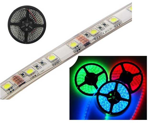 Rola leduri SMD 3mm albastru 5m 120led/m impermeabila