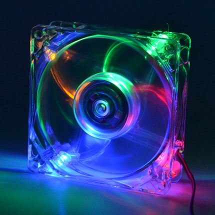 Ventilator 12V 80x80x25mm cu leduri multicolore