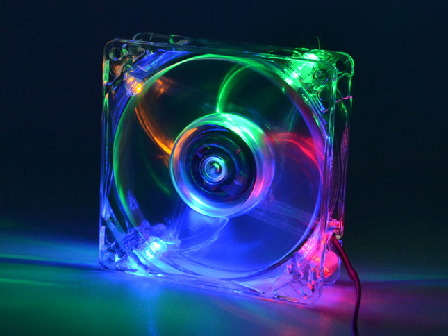 Ventilator 12V 80x80x25mm cu leduri multicolore