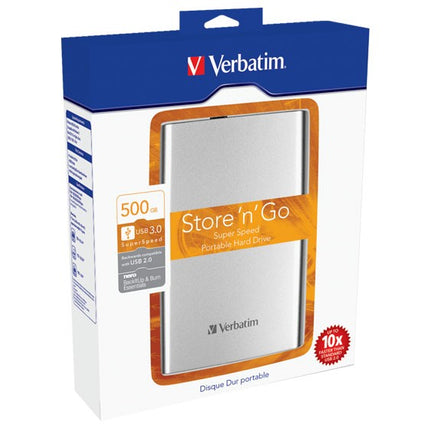 HDD extern 2,5inch 500Gb USB 3.0 Verbatim silver