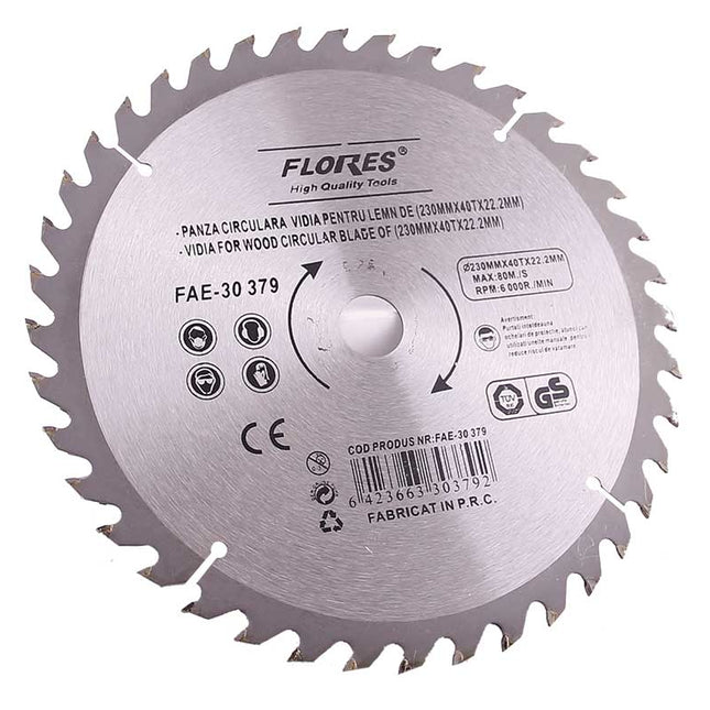 Panza circular vidia pentru lemn de (230MMx24Tx25.4MM)
