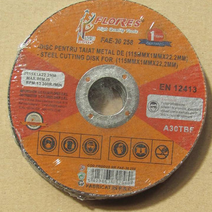 Disc pentru taiat metal de (115MMx1MMx22.2MM)